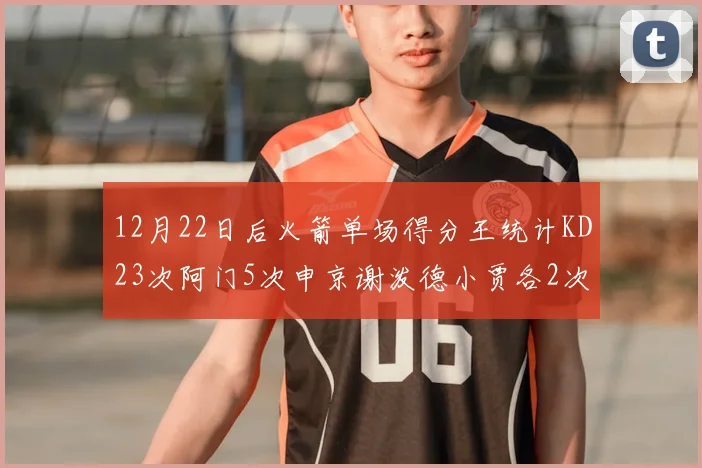 12月22日后火箭单场得分王统计KD23次阿门5次申京谢泼德小贾各2次