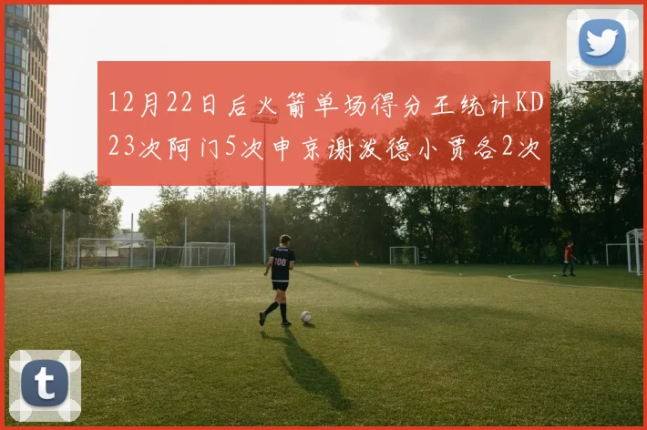 12月22日后火箭单场得分王统计KD23次阿门5次申京谢泼德小贾各2次